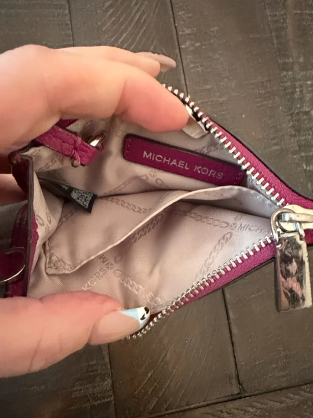 Michael Kors Jet Set Raspberry Saffiano Leather Crossbody with matching wallet
